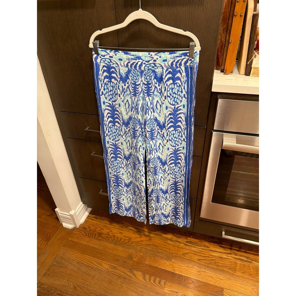 Lilly Pulitzer Bal Harbour Palazzo Pants in a‎ blue tropical medium